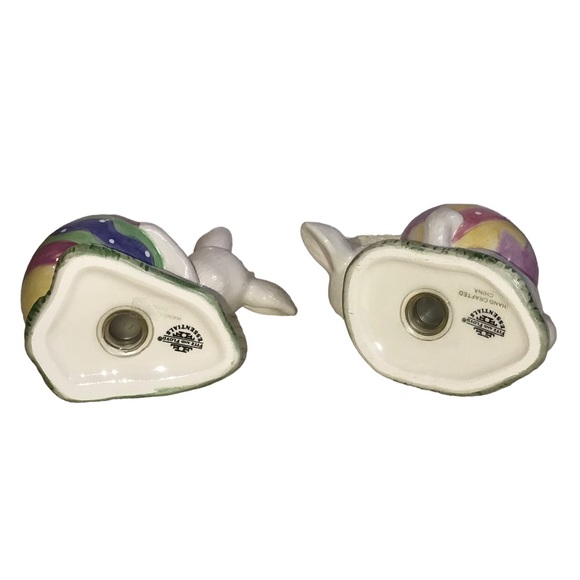Fitz And Floyd Salt Pepper Shakers Easter Bunny Rabbits Eggs Spring Decorations - Picture 7 of 8